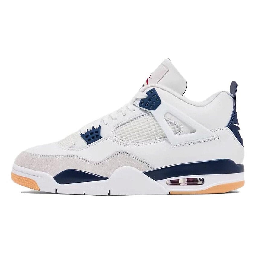 Изображение товара NIKE Баскетбольные кроссовки с высоким верхом Air 4 'Navy', цвет: Белый, размер: 48.5