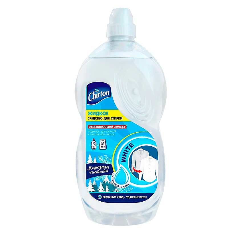 Изображение товара CHIRTON Жидкое средство для стирки белых тканей "Морозная чистота", 1810 мл