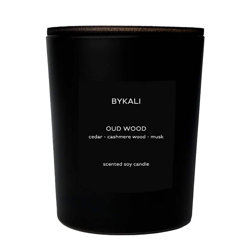 Изображение товара Ароматическая свеча Удовое дерево 250 мл с деревянным фитилем BYKALI