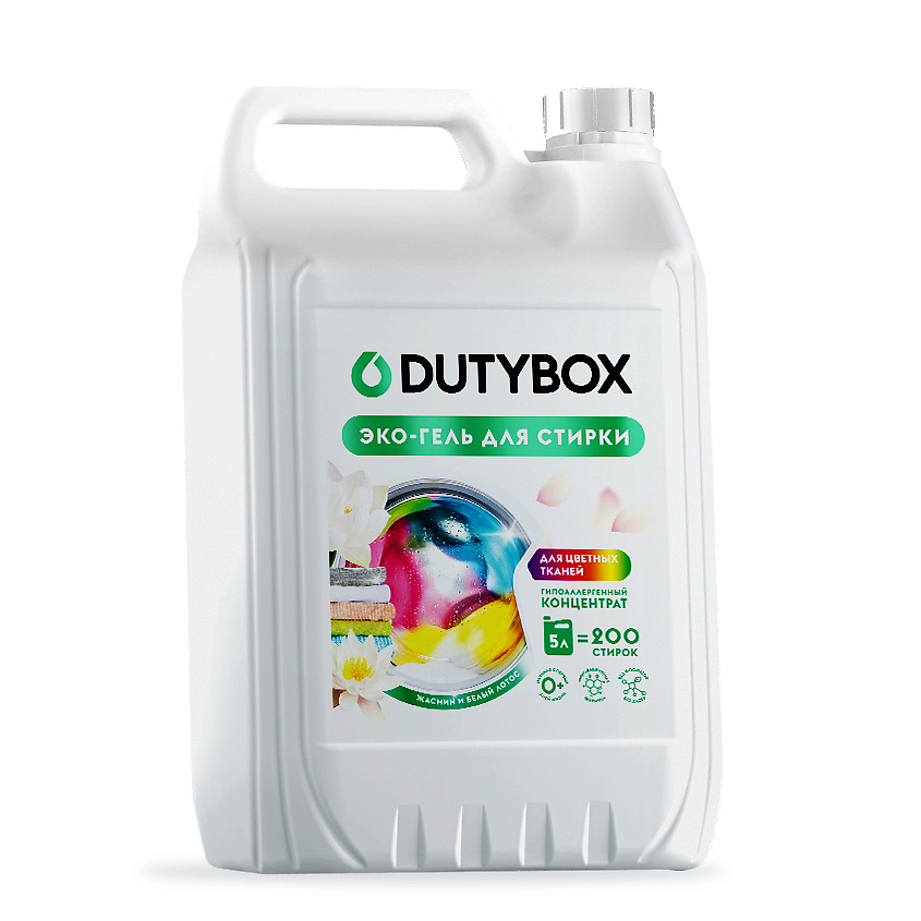 Изображение товара DUTYBOX Гель для стирки универсальный Жасмин и белый лотос, жидкий порошок гипоаллергенный, 1 шт.