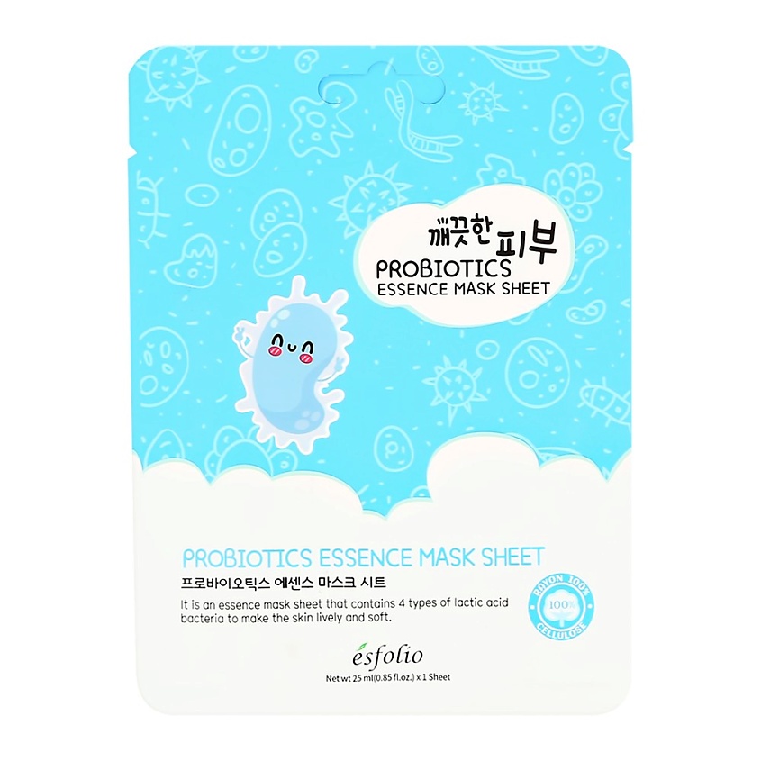 Изображение товара Маска для лица с эссенцией пробиотиков ESFOLIO 25 мл для увлажнения и восстановления кожи