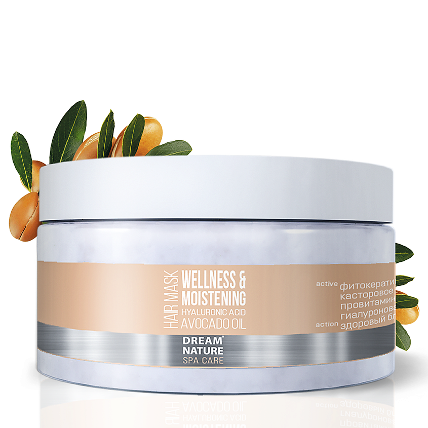 Изображение товара DREAM NATURE Маска для волос питание и увлажнение "ОЗДОРОВЛЕНИЕ И УВЛАЖНЕНИЕ ВОЛОС", 250 г
