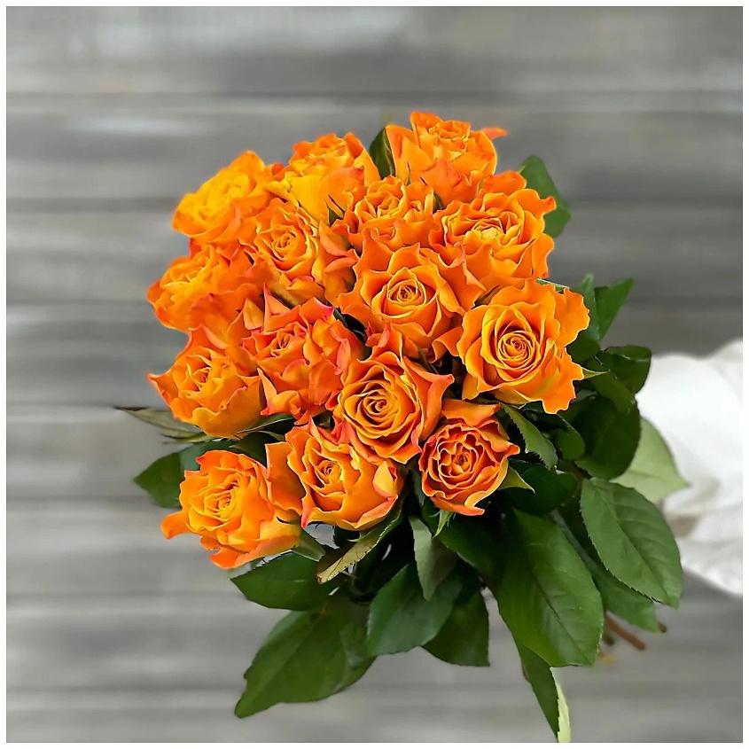 Изображение товара Букет из 13 оранжевых кенийских роз 40 см - свежие живые цветы для подарка