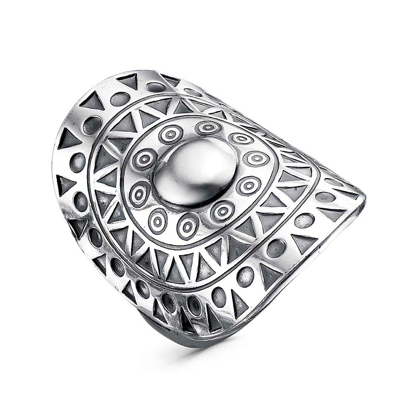 Изображение товара Женское кольцо из мельхиора с серебрением и оксидированием 18 размера