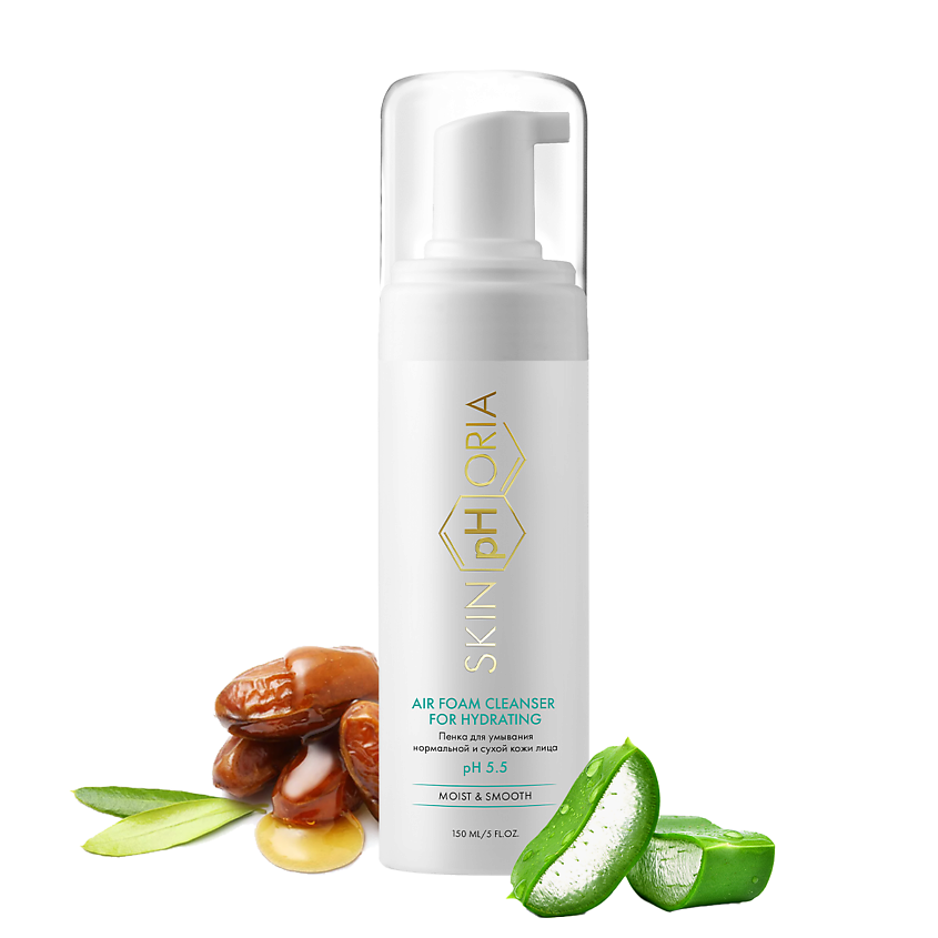 Изображение товара SKINPHORIA Пенка для умывания нормальной и сухой кожи лица Air Foam Cleanser for hydrating, 150 мл