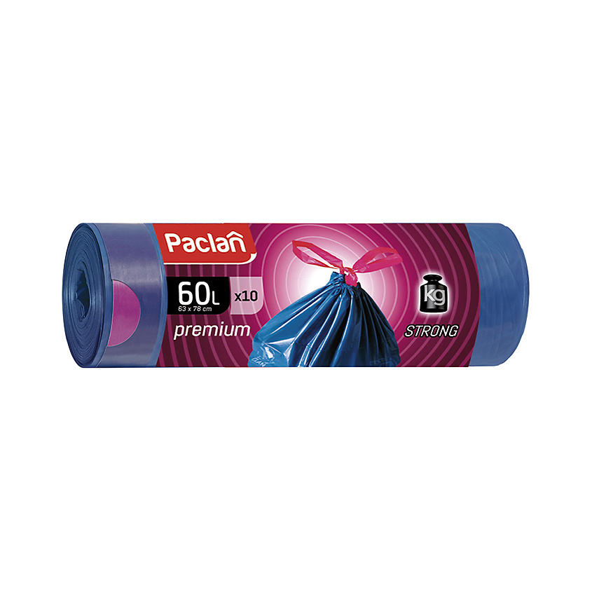 Изображение товара Мешки для мусора PACLAN PREMIUM 60л 10 шт суперпрочные и эластичные