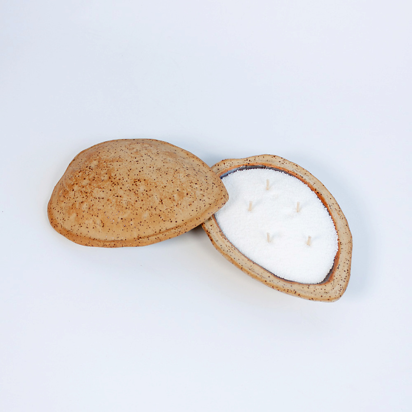 Изображение товара LA PALME ARTISAN CERAMICA Свеча авторская в миндале из керамики, цвет: Бежевый, 1 шт