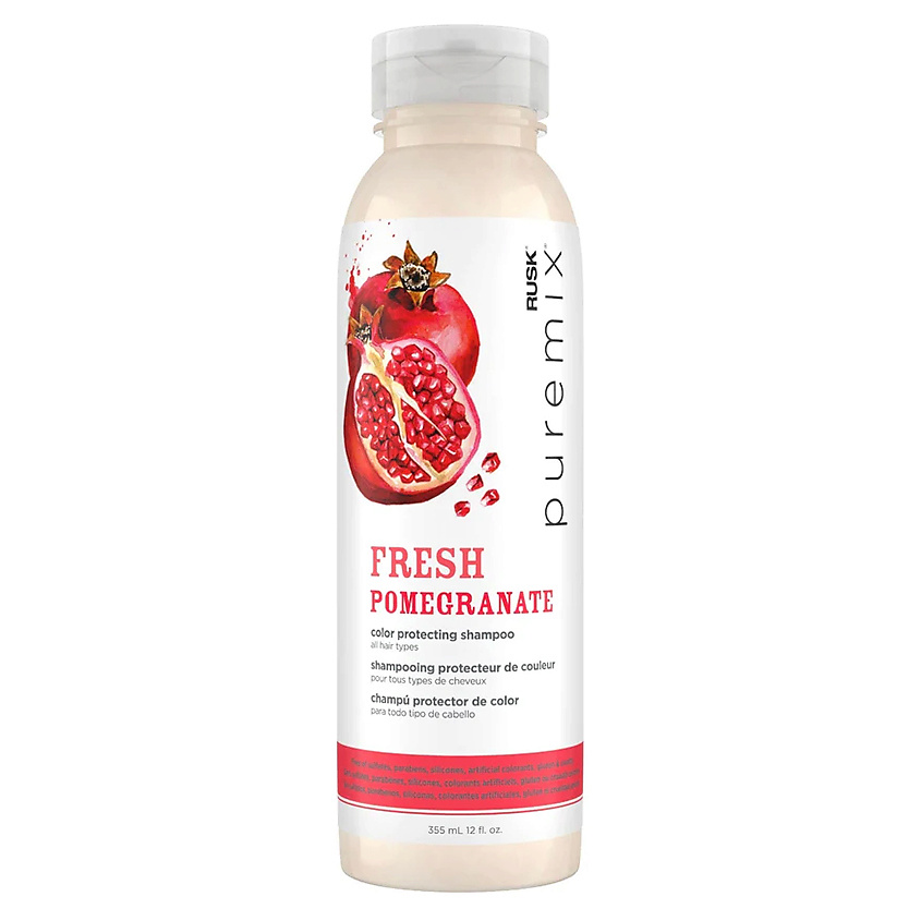 Изображение товара RUSK Шампунь для защиты цвета с гранатом Puremix Fresh Pomegranate Color Protecting Shampoo, 354 мл