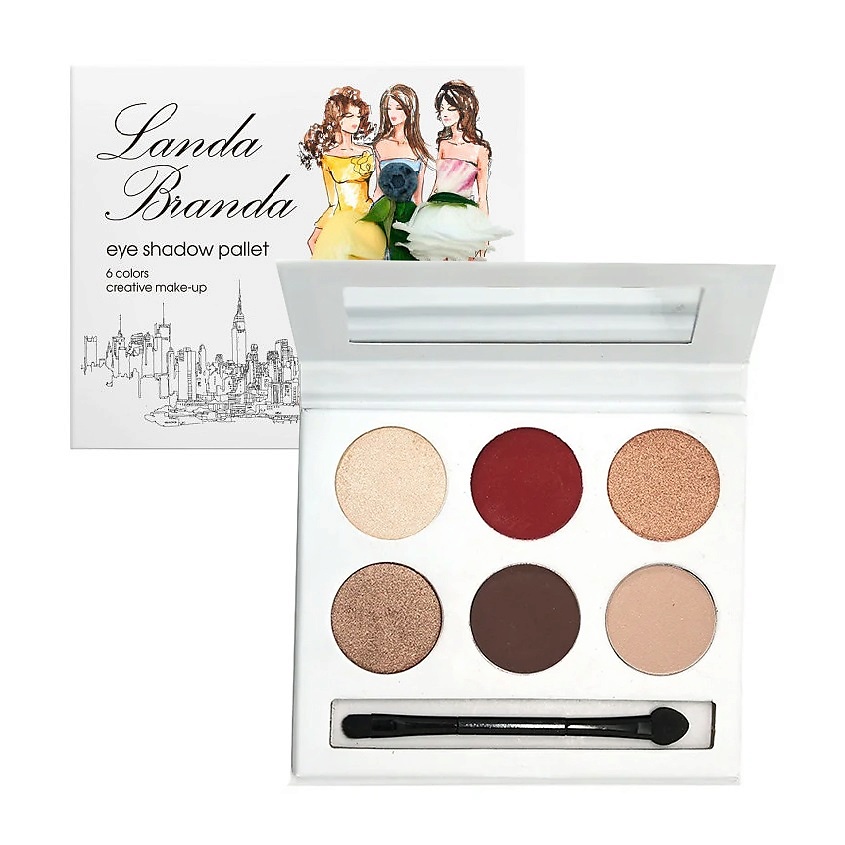 Изображение товара LANDA BRANDA Палетка теней для глаз 6 тонов Florentine mosaic, № 55 Florentine mosaic 12 гр