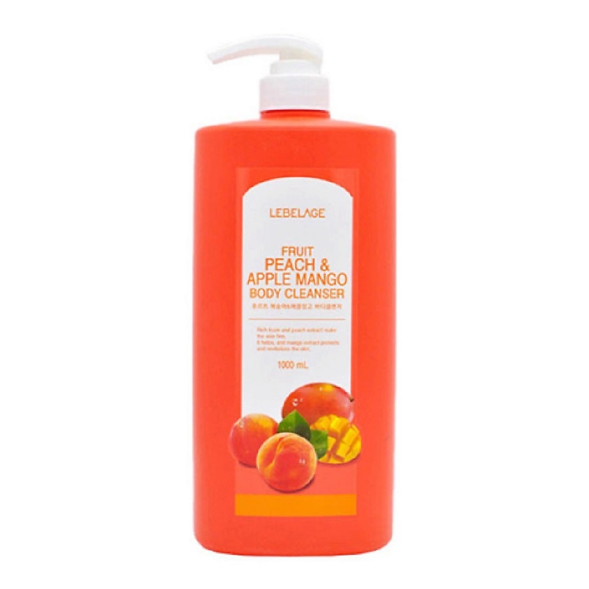 Изображение товара LEBELAGE Гель для душа с персиком и манго FRUIT PEACH & APPLE MANGO BODY, 1000 мл