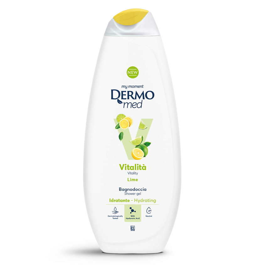Изображение товара Гель для душа Dermomed Vitality с экстрактом лайма, 1000 мл