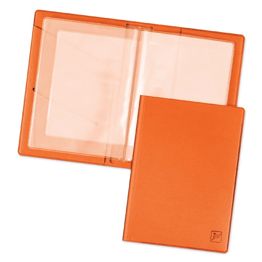 Изображение товара Обложка для автодокументов FLEXPOCKET из экокожи с прозрачными вкладышами, оранжевая