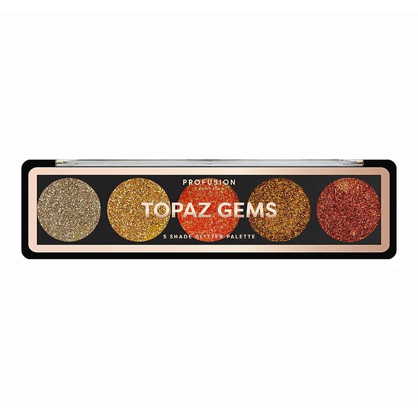 Изображение товара PROFUSION Палетка глиттеров для макияжа Topaz Gems, Topaz Gems, 4,5 г