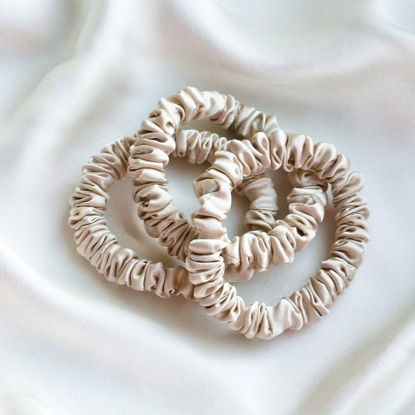 Изображение товара 8 HORAS OF SILK Набор из 3 шелковых резинок, Sand