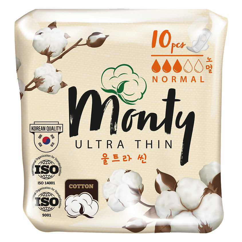 Изображение товара MONTY Женские гигиенические прокладки ULTRA THIN NORMAL PLUS, 10 шт