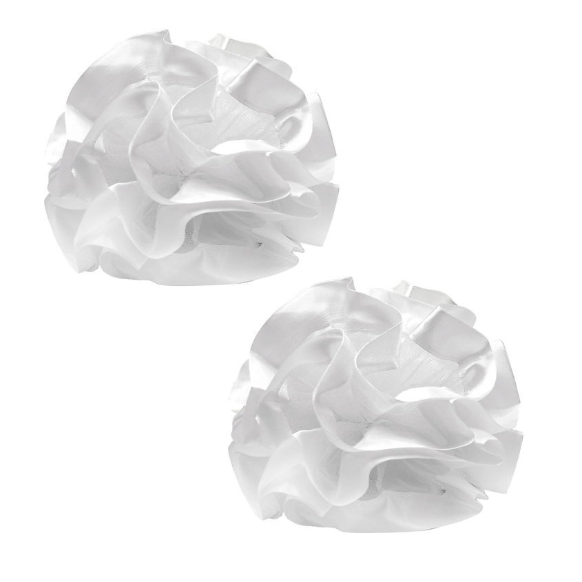 Изображение товара MONTE VITA Банты для волос на резинке белые объемный диаметр 17 см женский аксессуар