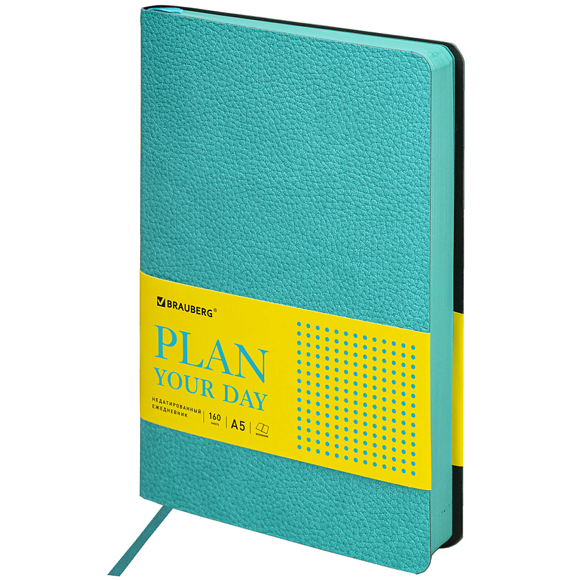 Изображение товара Ежедневник BRAUBERG Stylish А5 Зеленый недатированный с мягкой обложкой