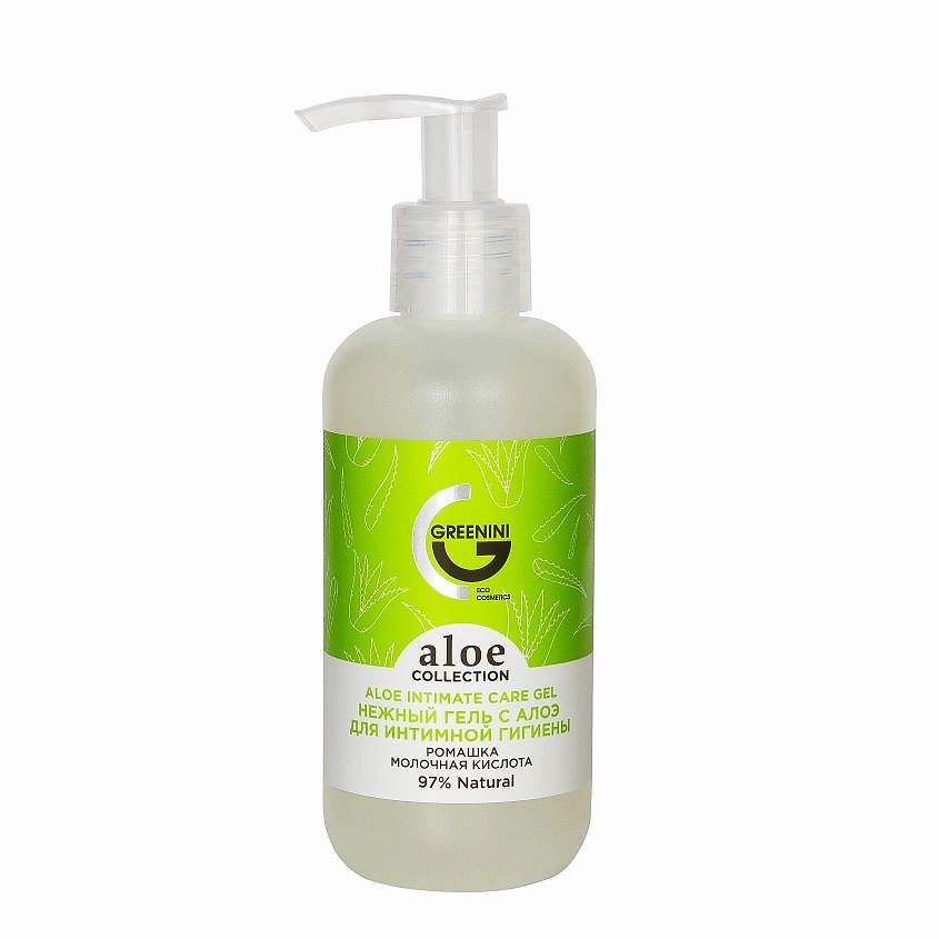 Изображение товара GREENINI Нежный гель для интимной гигиены Алоэ, 200 мл
