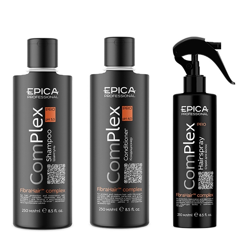 Изображение товара EPICA PROFESSIONAL Набор ComPlex Pro, Шампунь 250 мл + Кондиционер для волос 250 мл + Спрей для волос 250 мл