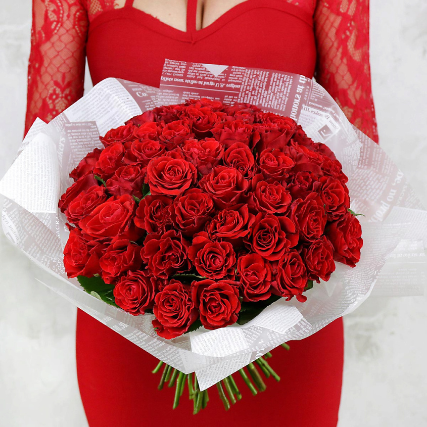 Изображение товара Букет из 51 красной розы Кения 40 см от Букет Маркет