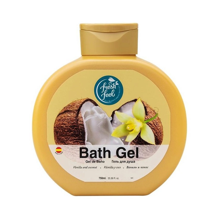 Изображение товара Гель для душа Fresh Feel Moussel Vanilla & Coconut 750 мл тропический аромат