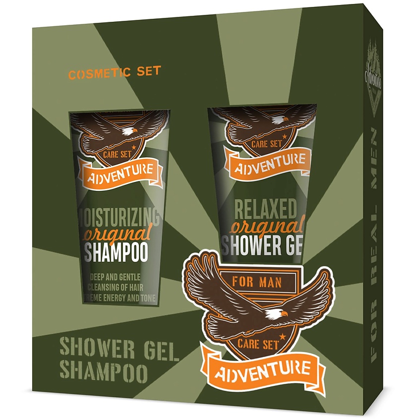 Изображение товара VILSEN Мужской косметический набор (Гель для душа«Relax»+Шампунь балансирующий"Moisturizing"), 1 шт.