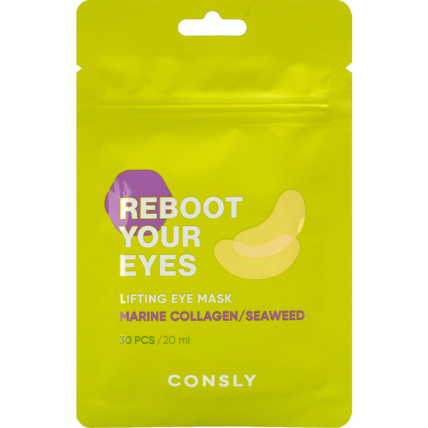 Изображение товара CONSLY Маска-патчи тканевые с лифтинг эффектом для области вокруг глаз с коллагеном и морскими водорослями Reboot Your Eyes Lifting Eye Mask, 30 шт