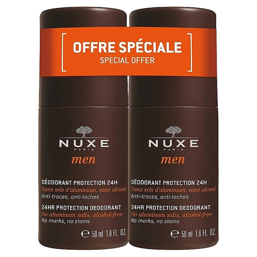 Изображение товара NUXE Набор роликовых дезодорантов для мужчин Men 24HR Protection Deodorant, 2 x 50 мл