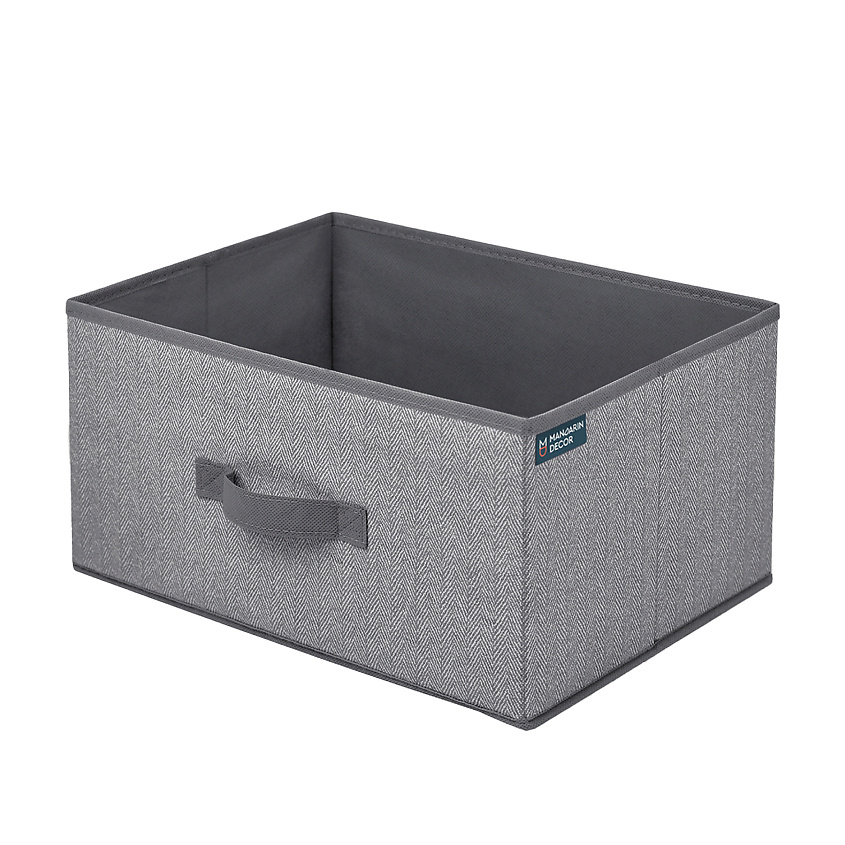 Изображение товара Коробка для хранения MANDARIN DECOR серый 28х40х20 см тканевой органайзер