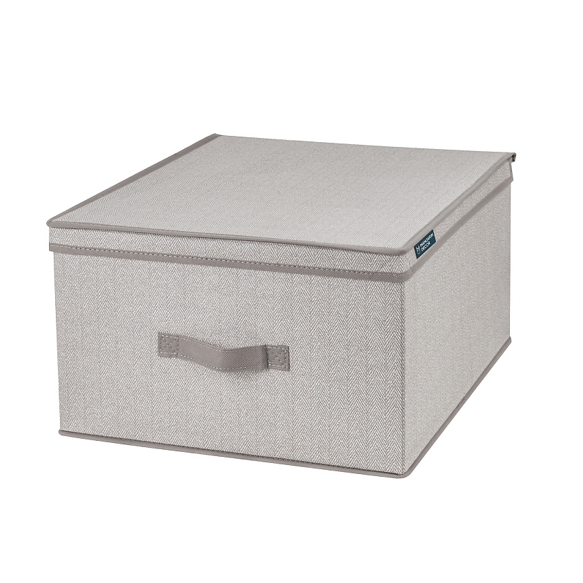 Изображение товара Мандарин Декор Коробка для хранения с крышкой бежевый 50x40x25 см