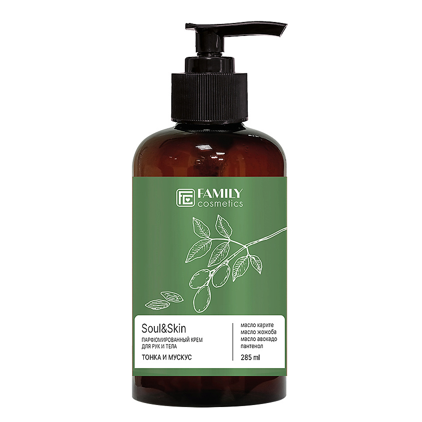 Изображение товара FAMILY COSMETICS Парфюмированный крем для рук и тела Тонка и Мускус серии Soul&Skin, 285 мл