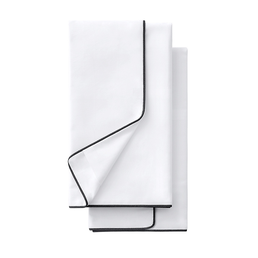 Изображение товара Набор наволочек SOFT SILVER антибактериальные 70х70 см 2 шт. Серебристый с кантами