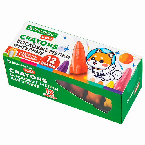 

BRAUBERG Восковые мелки фигурные KIDS "РАКЕТА", Восковые мелки фигурные KIDS "РАКЕТА"