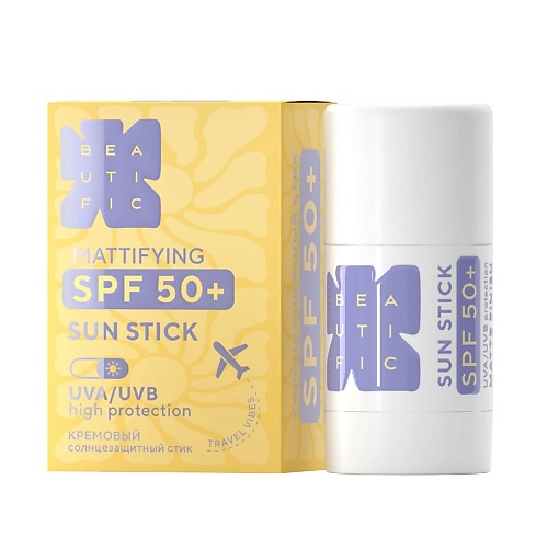 

BEAUTIFIC Стик солнцезащитный с SPF 50 матирующий Mattifying Sun Stick, Стик солнцезащитный с SPF 50 матирующий Mattifying Sun Stick