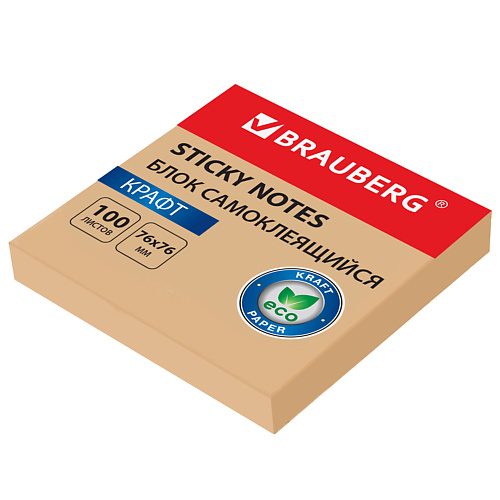 

BRAUBERG Блок самоклеящийся KRAFT, Блок самоклеящийся KRAFT
