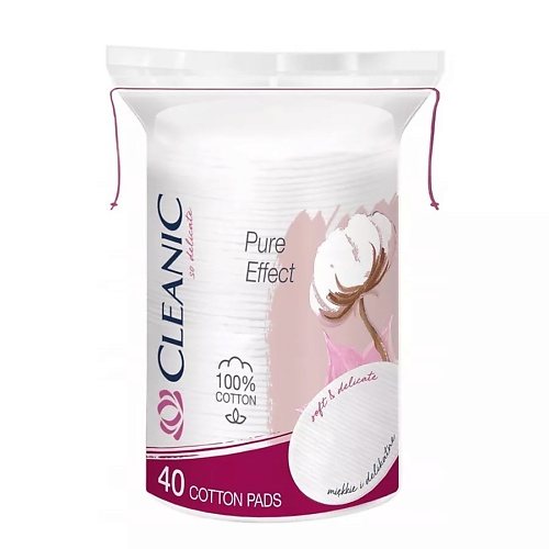 

CLEANIC Pure Effect Гигиенические ватные диски овальные 40.0, Pure Effect Гигиенические ватные диски овальные