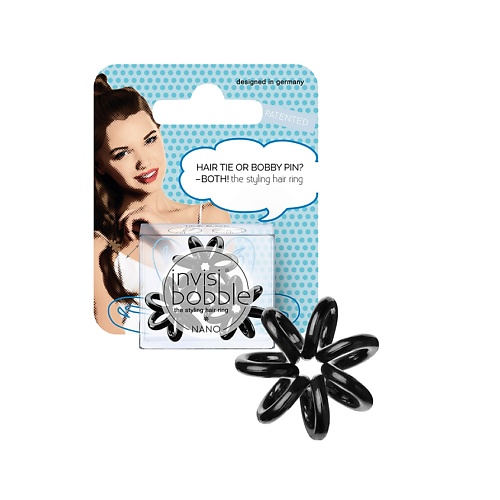 

INVISIBOBBLE Резинка для волос NANO True Black (с подвесом), Резинка для волос NANO True Black (с подвесом)