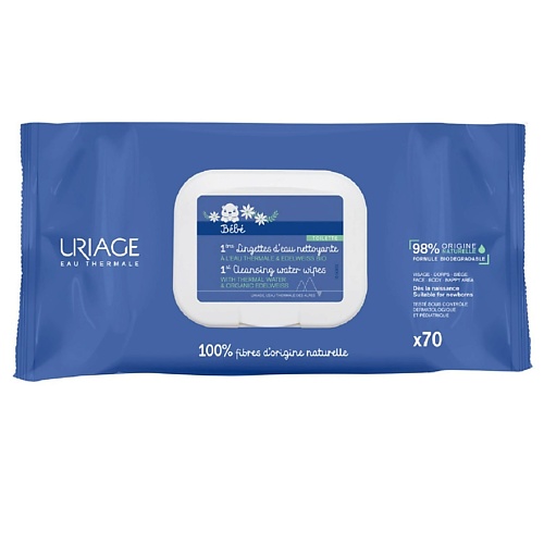 

URIAGE Первые очищающие салфетки 70.0, Первые очищающие салфетки