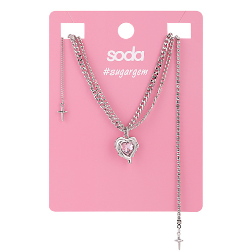 

SODA Ожерелье 3-In-1 Pink Heart, Ожерелье 3-In-1 Pink Heart