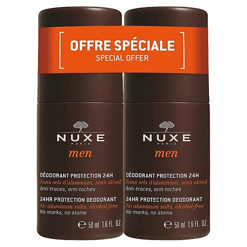 Дезодоранты мужские NUXE Набор роликовых дезодорантов для мужчин Men 24HR Protection Deodorant