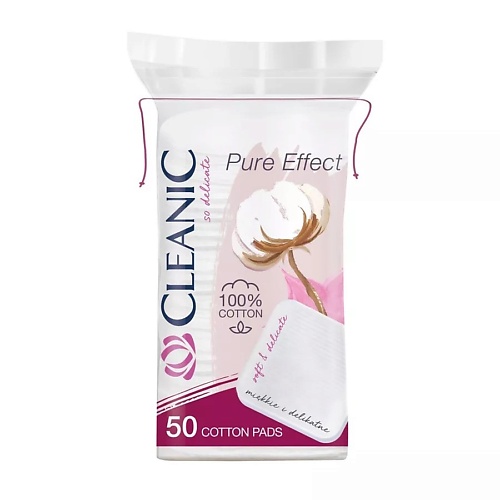 

CLEANIC Pure Effect Гигиенические ватные диски квадратные 50.0, Pure Effect Гигиенические ватные диски квадратные