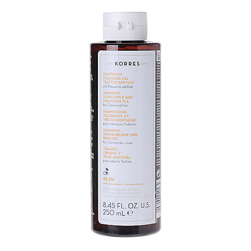 

KORRES Шампунь для окрашенных волос Подсолнух и Гаультерия Shampoo Sunflower and Mountain Tea, Шампунь для окрашенных волос Подсолнух и Гаультерия Shampoo Sunflower and Mountain Tea