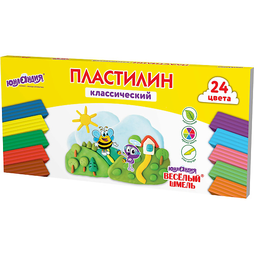 

ЮНЛАНДИЯ Пластилин классический Весёлый шмель 1, Пластилин классический Весёлый шмель
