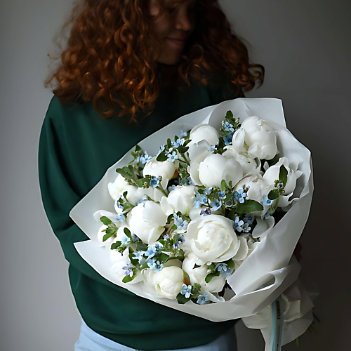 

FLOWERNA Дуо-букет "Пионы Клод Тейн & Оксипеталум", Дуо-букет "Пионы Клод Тейн & Оксипеталум"