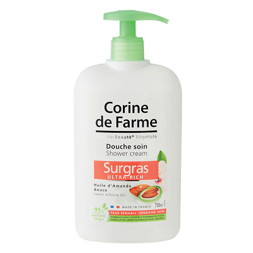 CORINE DE FARME Гель для душа Ультра-питание Сладкий Миндаль Shower Cream Ultra-Rich Sweet Almond Oil 750 1079₽