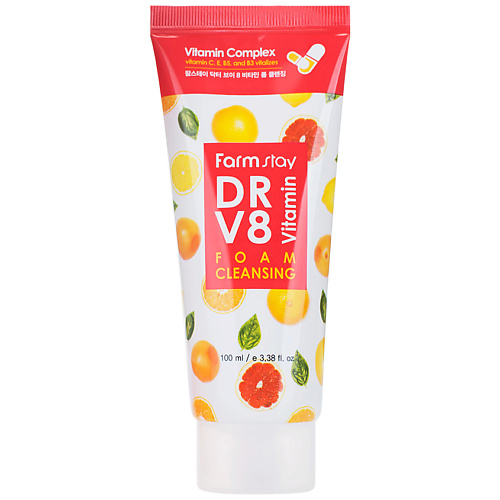 

FARMSTAY Пенка для лица очищающая с комплексом витаминов Dr-V8 Vitamin Foam Cleansing 100, Пенка для лица очищающая с комплексом витаминов Dr-V8 Vitamin Foam Cleansing