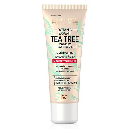 

EVELINE Крем тональный для лица 3 в 1 антибактериальный матирующий Botanic Expert Tea Tree Oil, Крем тональный для лица 3 в 1 антибактериальный матирующий Botanic Expert Tea Tree Oil