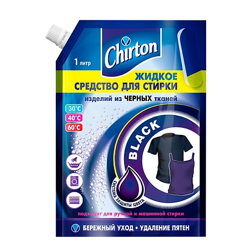 

CHIRTON Жидкое средство для стирки для черных тканей 1000, Жидкое средство для стирки для черных тканей