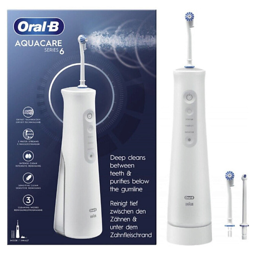 

ORAL-B Беспроводной ирригатор для полости рта AquaCare 6 Pro-Expert, Беспроводной ирригатор для полости рта AquaCare 6 Pro-Expert