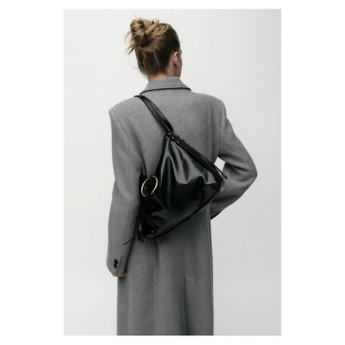 

ZARA Сумка-мешок с плечевым ремнем и металлической деталью, Сумка-мешок с плечевым ремнем и металлической деталью